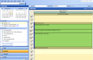 Microsoft Outlook Calendar sample page