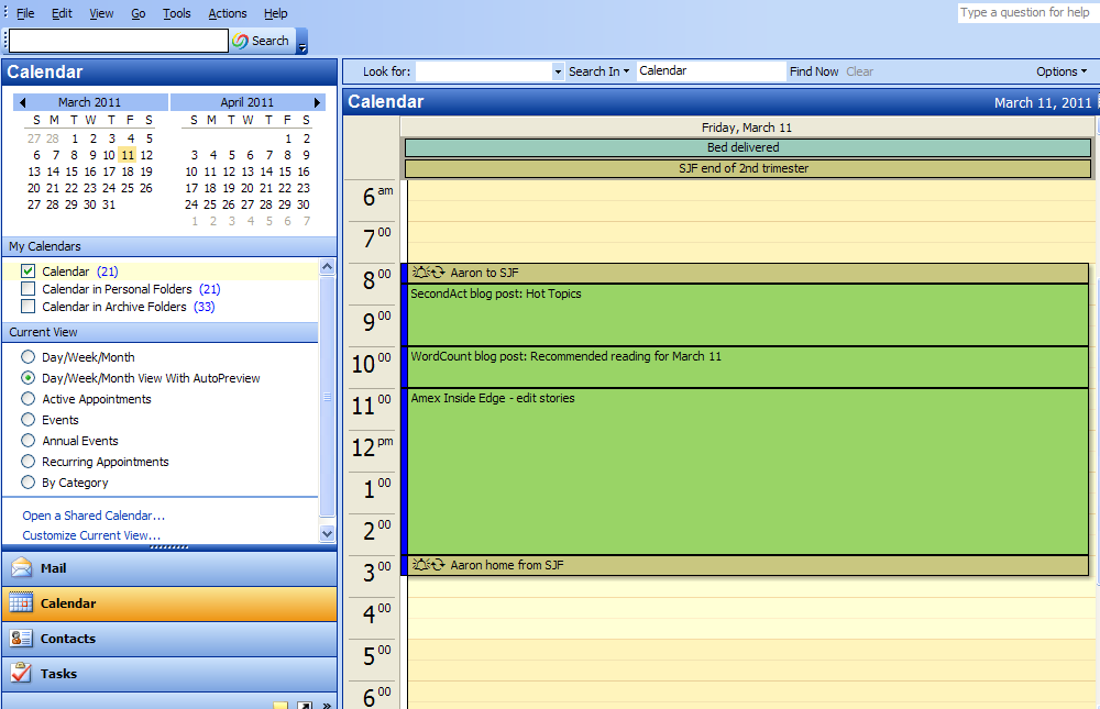 managing calendars in outlook