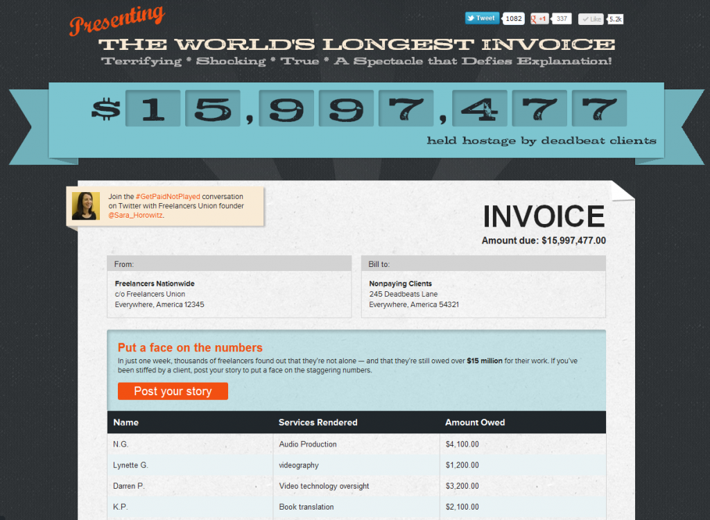 World's Longest Invoice