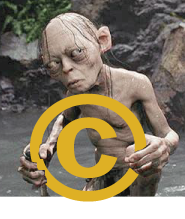 Gollum holding copyright symbol