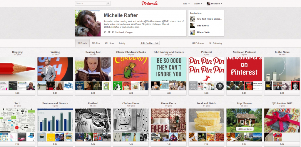 Michelle Rafter Pinterest boards 6 25 2012