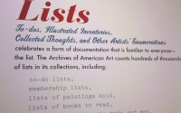 'Lists' exhibit, Smithsonian, Aug 2010