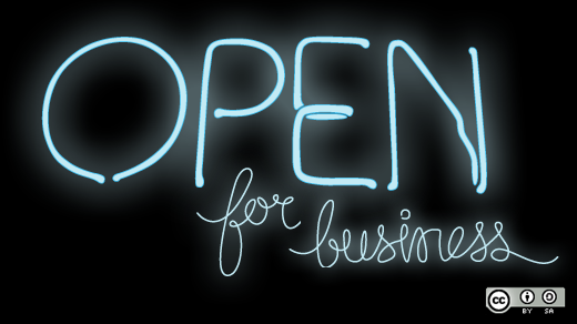 Open for business sign