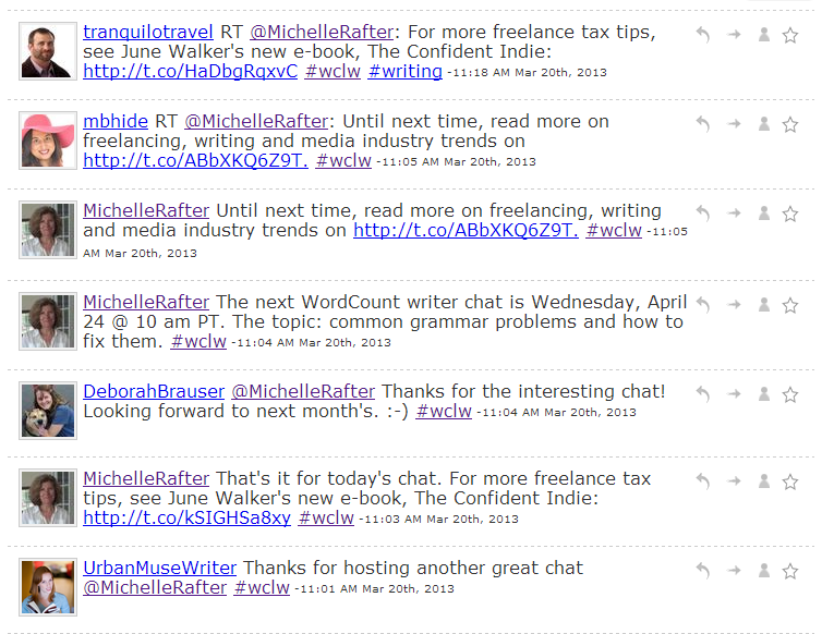 March 20 2013 #wclw writer chat
