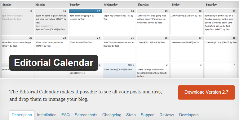 WordPress Editorial Calendar Michelle Rafter