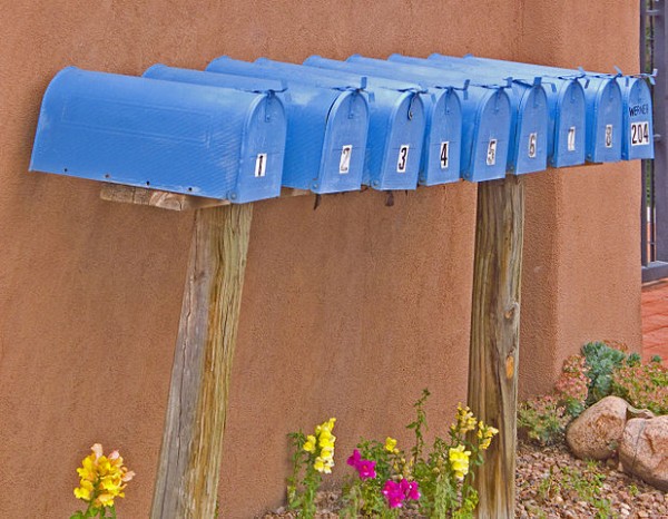 Row of mailboxes