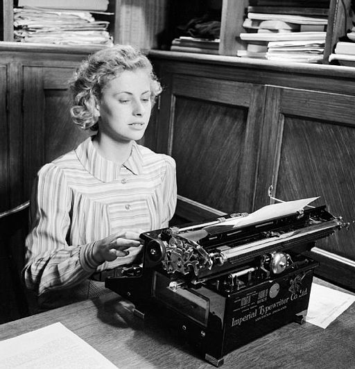 Woman at typewriter 